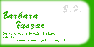 barbara huszar business card