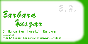 barbara huszar business card